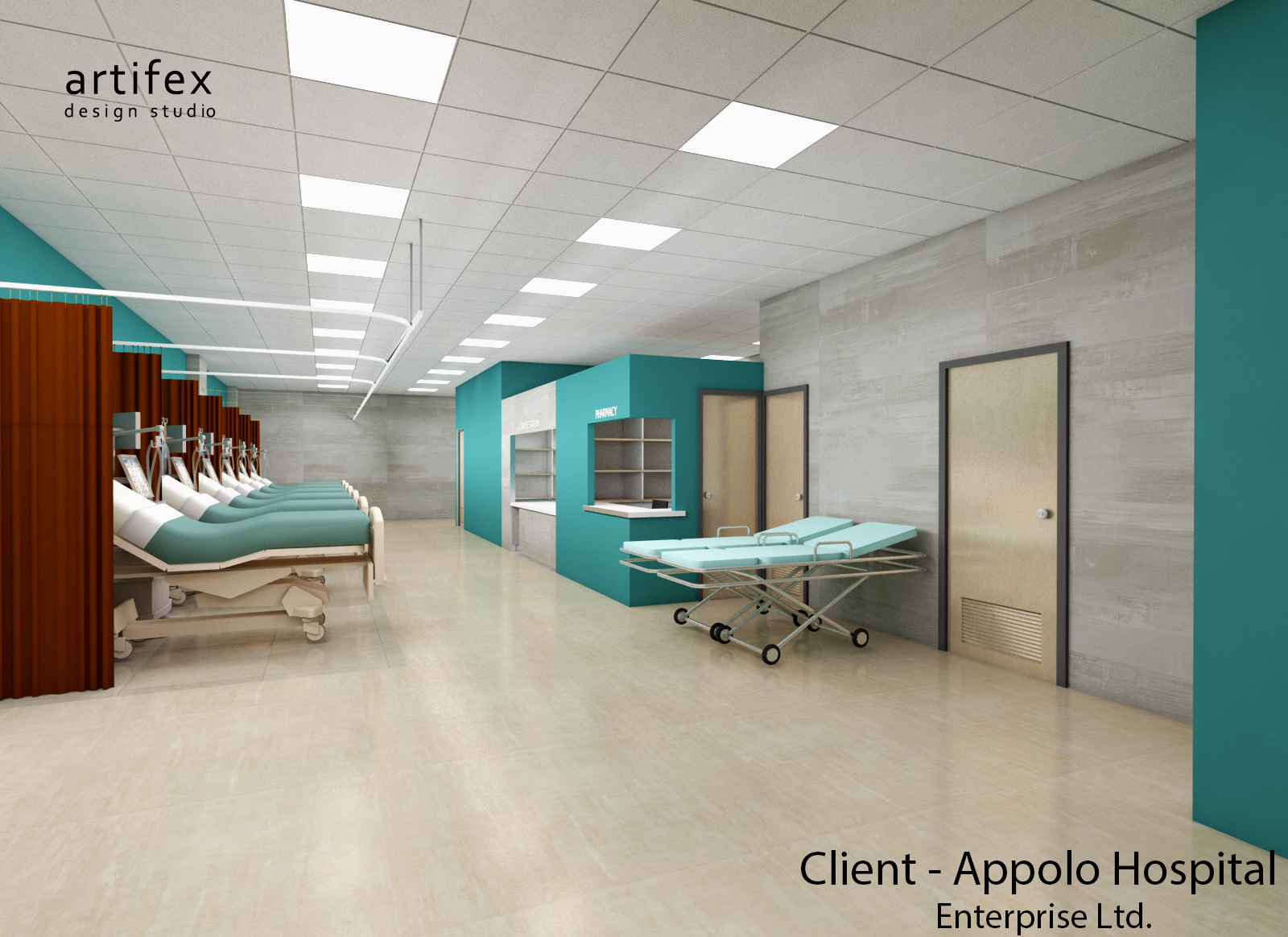Apollo Hospital ICU , Reception Artifex Interio